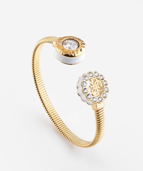 Guess(ゲス)の「MAD ABOUT GOLD 4G & Cz Bangle(バングル/リストバンド・レディース・ホワイト/ピンク・SMALL)」の2枚目の写真