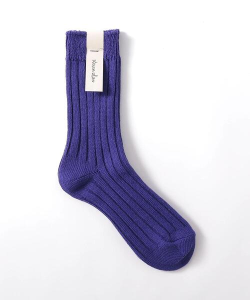 Steven Alan(スティーブンアラン)の「<Steven Alan>COTTON RIB MIDDLE SOCKS/ソックス(ソックス/靴下・レディース・パープル/オフホワイト/マスタード・FREE)」の1枚目の写真