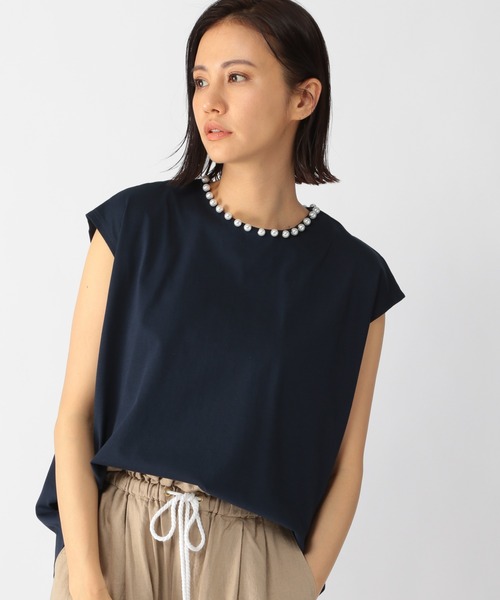 BARNYARDSTORM（バンヤードストーム）の「BARNYARDSTORM / パールノースリプルオーバー（Tシャツ/カットソー・レディース・ネイビー/グレー/カーキ・FREE）」の3枚目の写真