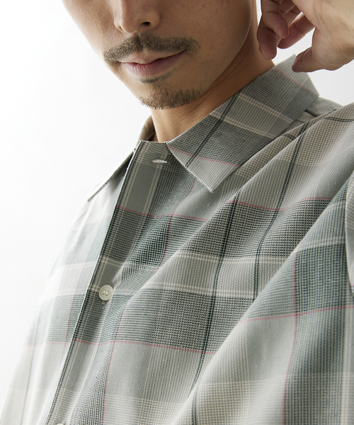 JOURNAL STANDARD relume レーヨン　半袖チェックシャツ JOURNAL STANDARD relume レーヨン 半袖チェックシャツ