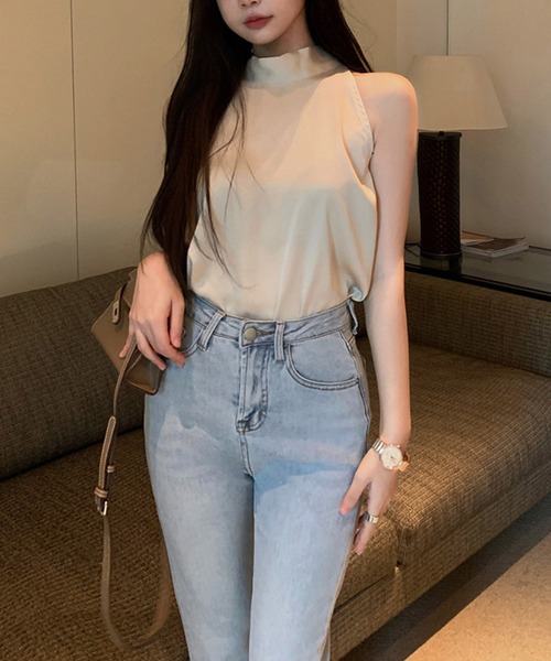 Dita Muaj.(ディータムアージュ)の「ホルターネックバックリボンサテントップス(キャミソール・レディース・ライトブルー/アイボリー・FREE)」の15枚目の写真