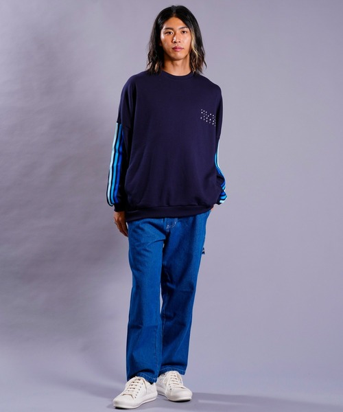 adidas(アディダス)の「adidas/アディダス クルーネックスウェット ワンポイントトレーナー/3ストライプス 裏毛/ユニセックス DO232(スウェット・メンズ・ブラック/ネイビー/グレー/ベージュ・S/M/L/2XL/XL/3XL)」の9枚目の写真