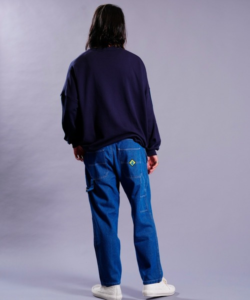 ネイビー トレーナー＆パンツ セット 選べるボトムス】ネイビースーツ2点セット 洗えるノーカラージャケット