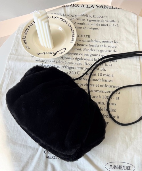 moment+（モーメントプラス）の「クラウドファーミニショルダーバッグ（ショルダーバッグ・レディース・アイボリー/パープル/ブラック・FREE）」の3枚目の写真