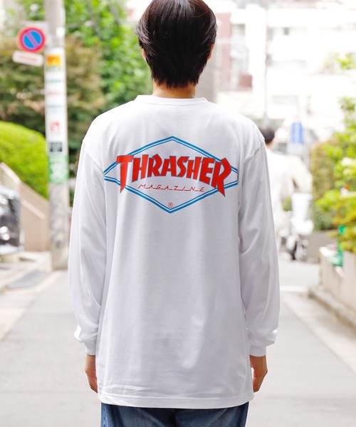 THRASHER(スラッシャー)の「ROOPTOKYO別注:THRASHER/スラッシャー Diamond Logo L/S TEE ダイヤモンドロゴロンT(Tシャツ/カットソー・メンズ・ホワイト/ブラック/カーキ・M/XXL/XL/L)」の6枚目の写真