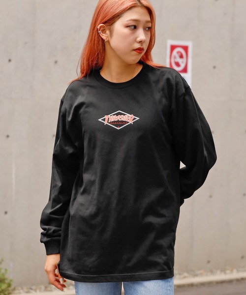 THRASHER(スラッシャー)の「ROOPTOKYO別注:THRASHER/スラッシャー Diamond Logo L/S TEE ダイヤモンドロゴロンT(Tシャツ/カットソー・メンズ・ホワイト/ブラック/カーキ・M/XXL/XL/L)」の7枚目の写真
