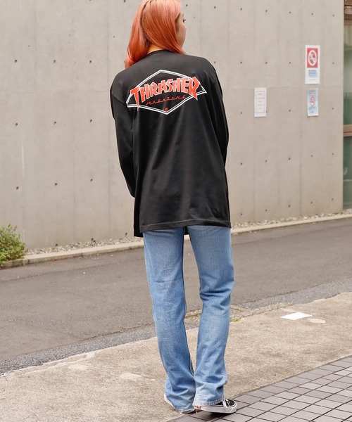 THRASHER(スラッシャー)の「ROOPTOKYO別注:THRASHER/スラッシャー Diamond Logo L/S TEE ダイヤモンドロゴロンT(Tシャツ/カットソー・メンズ・ホワイト/ブラック/カーキ・M/XXL/XL/L)」の10枚目の写真