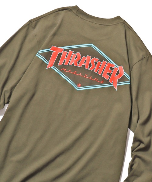 THRASHER(スラッシャー)の「ROOPTOKYO別注:THRASHER/スラッシャー Diamond Logo L/S TEE ダイヤモンドロゴロンT(Tシャツ/カットソー・メンズ・ホワイト/ブラック/カーキ・M/XXL/XL/L)」の16枚目の写真