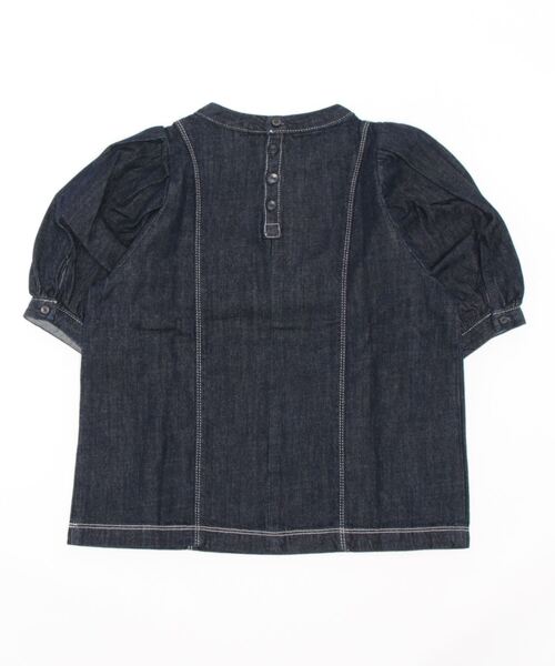 AZUL by moussy（アズールバイマウジー）の「DENIM PUFF BLOUSE/デニムパフブラウス（Tシャツ/カットソー・レディース・ブラック/ワンウォッシュ・SMALL/MEDIUM）」の3枚目の写真