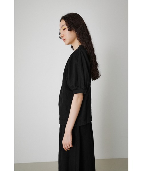 AZUL by moussy（アズールバイマウジー）の「DENIM PUFF BLOUSE/デニムパフブラウス（Tシャツ/カットソー・レディース・ブラック/ワンウォッシュ・SMALL/MEDIUM）」の8枚目の写真