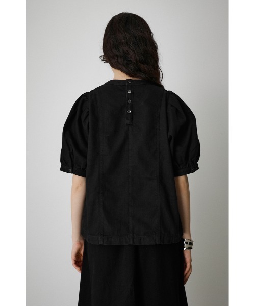 AZUL by moussy（アズールバイマウジー）の「DENIM PUFF BLOUSE/デニムパフブラウス（Tシャツ/カットソー・レディース・ブラック/ワンウォッシュ・SMALL/MEDIUM）」の9枚目の写真