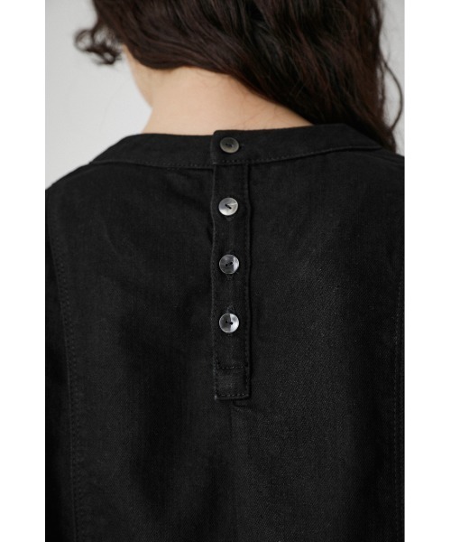 AZUL by moussy（アズールバイマウジー）の「DENIM PUFF BLOUSE/デニムパフブラウス（Tシャツ/カットソー・レディース・ブラック/ワンウォッシュ・SMALL/MEDIUM）」の12枚目の写真