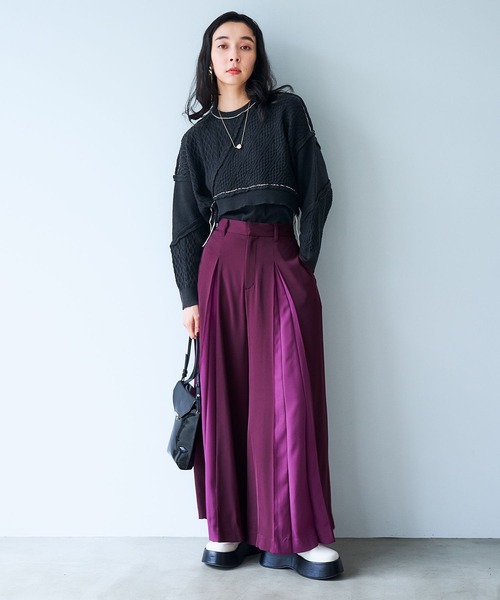 HARE（ハレ）の「BOXタックワイドパンツ(HARE)（その他パンツ・レディース・ブラック/ボルドー・FREE）」の5枚目の写真