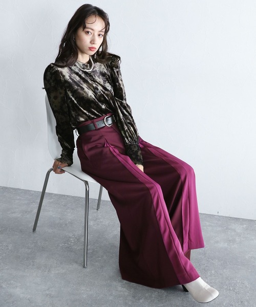 HARE（ハレ）の「BOXタックワイドパンツ(HARE)（その他パンツ・レディース・ブラック/ボルドー・FREE）」の7枚目の写真