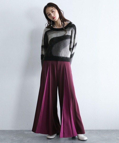 HARE（ハレ）の「BOXタックワイドパンツ(HARE)（その他パンツ・レディース・ブラック/ボルドー・FREE）」の8枚目の写真