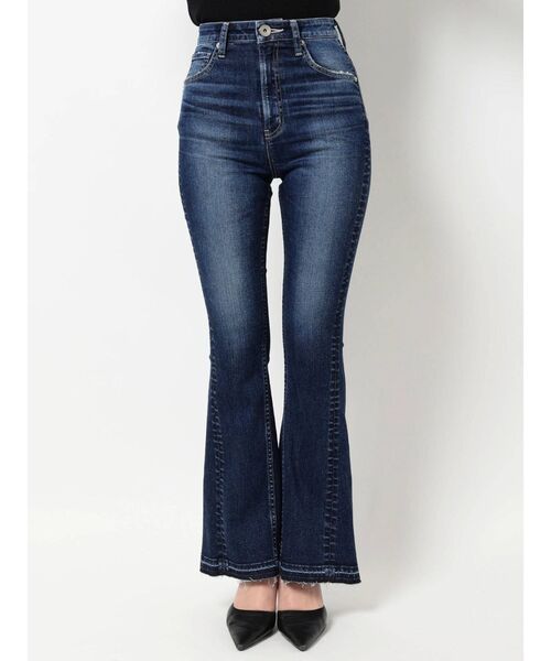 GYDA(ジェイダ)の「ハイウエスト SHAPELY LINEフレアデニムパンツ(デニムパンツ・レディース・ブラック/インディゴブルー・X-SMALL/SMALL/MEDIUM)」の9枚目の写真