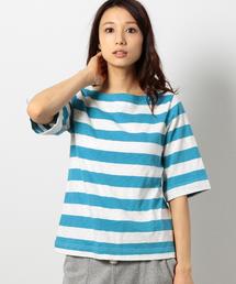 coen | ボートネックボーダーカットソー(Tシャツ/カットソー)