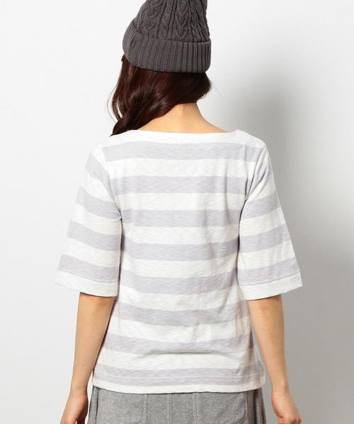 coen（コーエン）の「ボートネックボーダーカットソー（Tシャツ/カットソー・レディース・ライトグレー/ライトブルー/ネイビー/イエロー/ホワイト・LARGE/MEDIUM）」の6枚目の写真