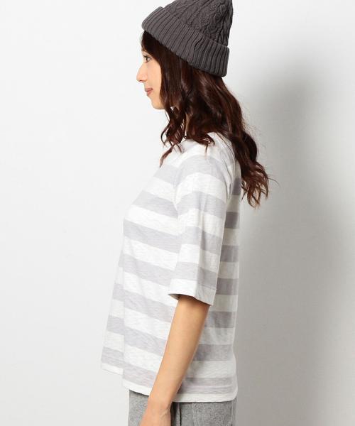 coen（コーエン）の「ボートネックボーダーカットソー（Tシャツ/カットソー・レディース・ライトグレー/ライトブルー/ネイビー/イエロー/ホワイト・LARGE/MEDIUM）」の8枚目の写真