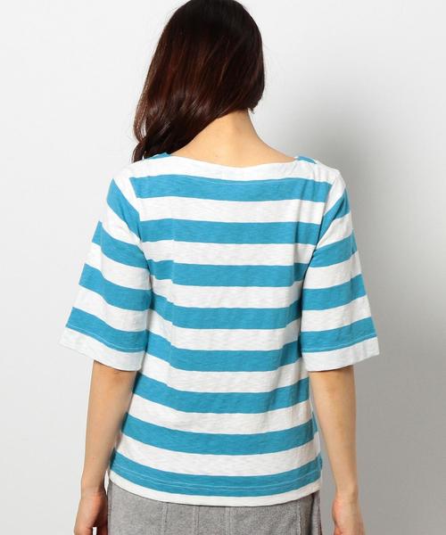 coen（コーエン）の「ボートネックボーダーカットソー（Tシャツ/カットソー・レディース・ライトグレー/ライトブルー/ネイビー/イエロー/ホワイト・LARGE/MEDIUM）」の14枚目の写真