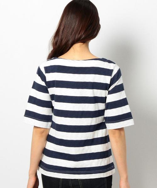 coen（コーエン）の「ボートネックボーダーカットソー（Tシャツ/カットソー・レディース・ライトグレー/ライトブルー/ネイビー/イエロー/ホワイト・LARGE/MEDIUM）」の16枚目の写真