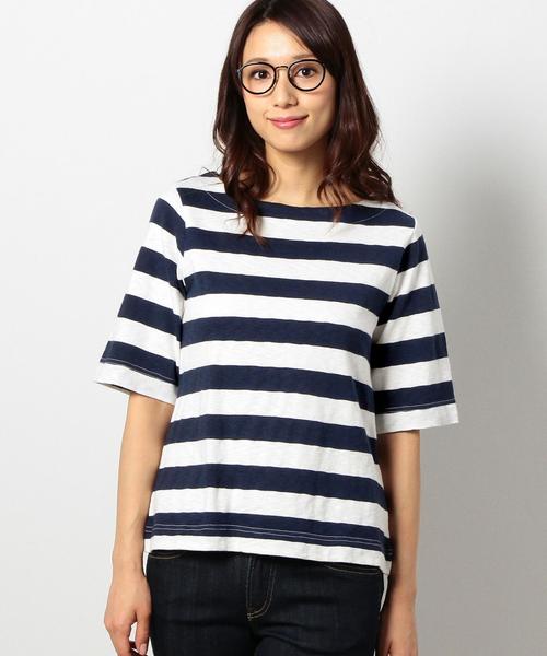 coen（コーエン）の「ボートネックボーダーカットソー（Tシャツ/カットソー・レディース・ライトグレー/ライトブルー/ネイビー/イエロー/ホワイト・LARGE/MEDIUM）」の18枚目の写真