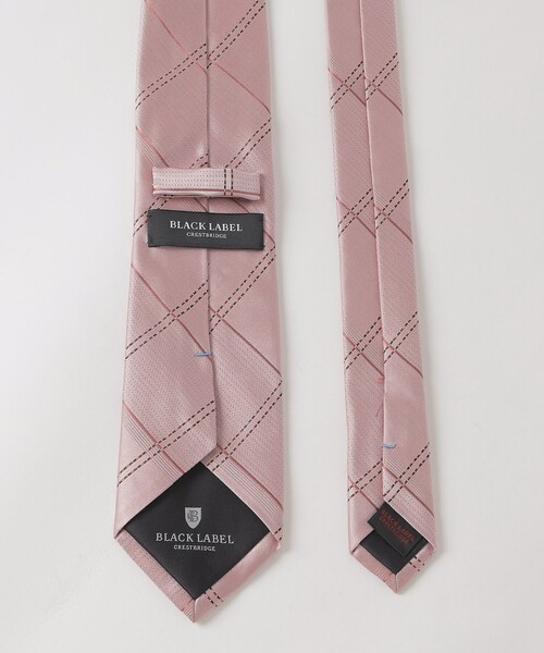 BLACK LABEL CRESTBRIDGE(ブラックレーベル・クレストブリッジ)の「カラーストライプラインサテンチェックタイ(ネクタイ・メンズ・ライトグレー/ネイビー/レッド・FREE)」の4枚目の写真