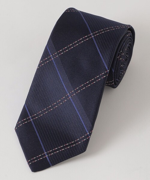 BLACK LABEL CRESTBRIDGE(ブラックレーベル・クレストブリッジ)の「カラーストライプラインサテンチェックタイ(ネクタイ・メンズ・ライトグレー/ネイビー/レッド・FREE)」の9枚目の写真