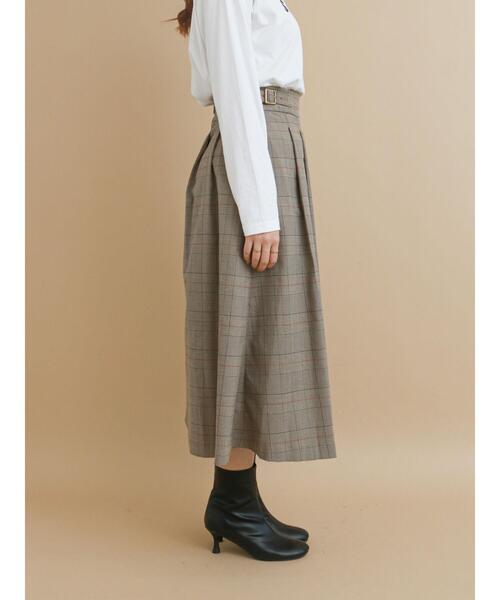 Te chichi（テチチ）の「サイドバックルタックスカート【セットアップ可】（スカート・レディース・ベージュ/ネイビー/ブラウン・SMALL/MEDIUM）」の18枚目の写真