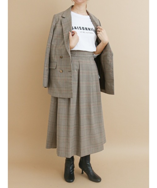 Te chichi（テチチ）の「サイドバックルタックスカート【セットアップ可】（スカート・レディース・ベージュ/ネイビー/ブラウン・SMALL/MEDIUM）」の5枚目の写真