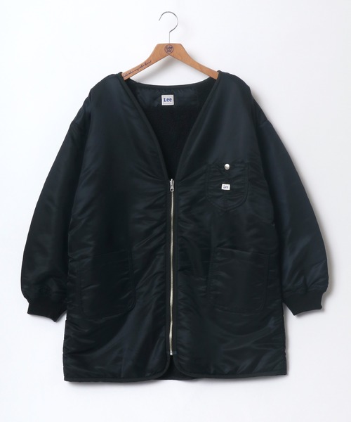 Lee（リー）の「Lee/リー REVERSIBLE BOA ZIP COAT/オーバーサイズ リバーシブル ボア ジャケット（ノーカラージャケット・レディース・ブラック/オリーブ・S/M）」の15枚目の写真