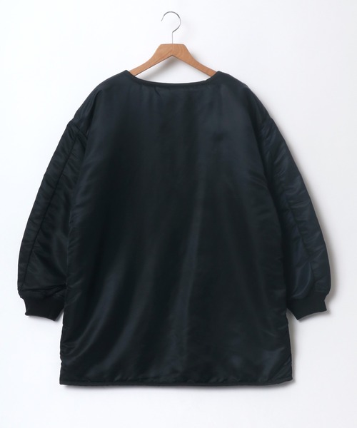 Lee（リー）の「Lee/リー REVERSIBLE BOA ZIP COAT/オーバーサイズ リバーシブル ボア ジャケット（ノーカラージャケット・レディース・ブラック/オリーブ・S/M）」の11枚目の写真