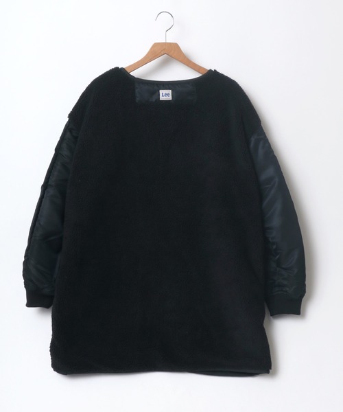 Lee（リー）の「Lee/リー REVERSIBLE BOA ZIP COAT/オーバーサイズ リバーシブル ボア ジャケット（ノーカラージャケット・レディース・ブラック/オリーブ・S/M）」の12枚目の写真