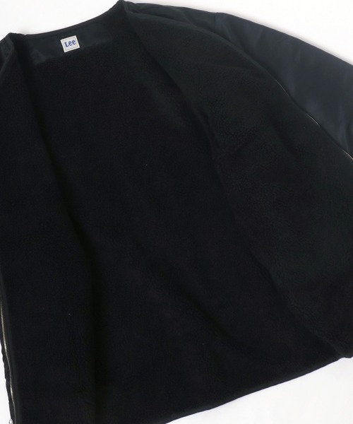 Lee（リー）の「Lee/リー REVERSIBLE BOA ZIP COAT/オーバーサイズ リバーシブル ボア ジャケット（ノーカラージャケット・レディース・ブラック/オリーブ・S/M）」の10枚目の写真