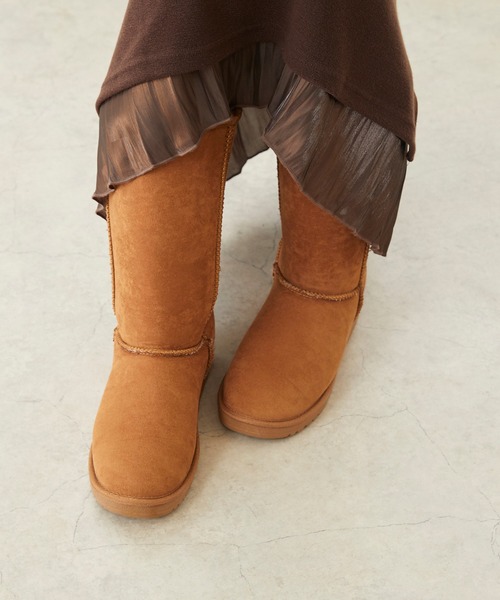 mooimooi（モーイモーイ）の「防寒 撥水 ふわふわ フェイク ファー 2way ロング ムートンブーツ（ブーツ・レディース・キャメル/チャコールグレー/ベージュ/ダークブラウン/ブラック・3L/L/LL/4L/M/S）」の13枚目の写真