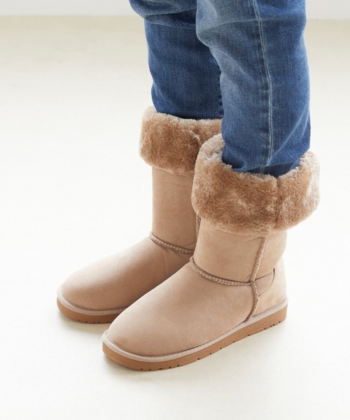 mooimooi（モーイモーイ）の「防寒 撥水 ふわふわ フェイク ファー 2way ロング ムートンブーツ（ブーツ・レディース・キャメル/チャコールグレー/ベージュ/ダークブラウン/ブラック・3L/L/LL/4L/M/S）」の10枚目の写真