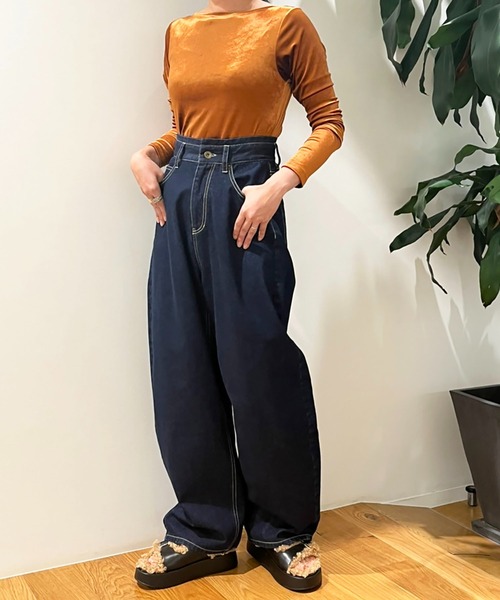 FREE'S MART（フリーズマート）の「◇デニムエッグパンツ（デニムパンツ・レディース・ライトインディゴブルー/ワンウォッシュ・MEDIUM/SMALL）」の14枚目の写真