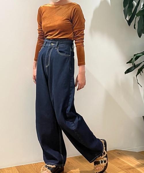 FREE'S MART（フリーズマート）の「◇デニムエッグパンツ（デニムパンツ・レディース・ライトインディゴブルー/ワンウォッシュ・MEDIUM/SMALL）」の15枚目の写真