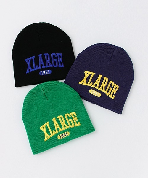 XLARGE KIDS(エクストララージキッズ)の「カレッジロゴニットキャップ(キャップ・キッズ・ブラック/グリーン/ネイビー・FREE)」の8枚目の写真