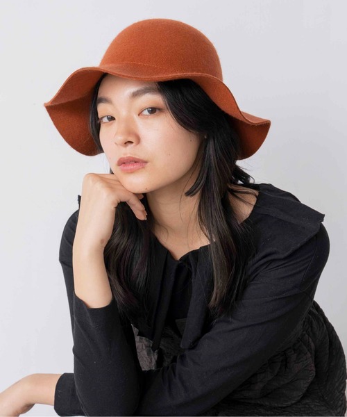 Casselini（キャセリーニ）の「Casselini(キャセリーニ)ウールフリルハット（ハット・レディース・グレー/オレンジ/ブルー/ブラック・FREE）」の4枚目の写真