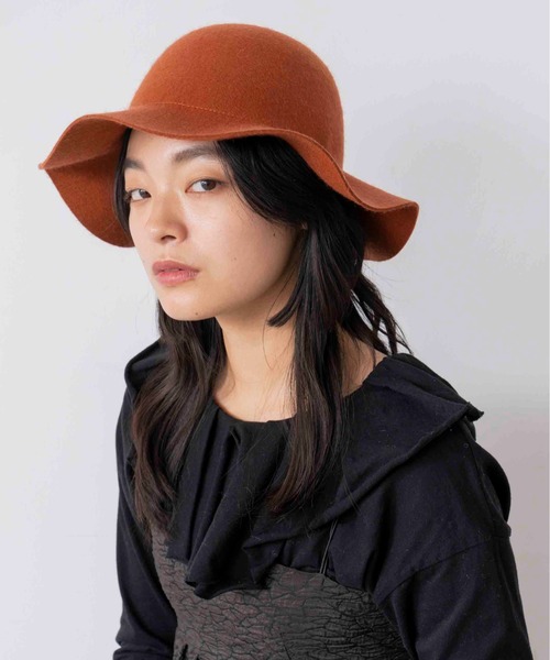 Casselini（キャセリーニ）の「Casselini(キャセリーニ)ウールフリルハット（ハット・レディース・グレー/オレンジ/ブルー/ブラック・FREE）」の19枚目の写真