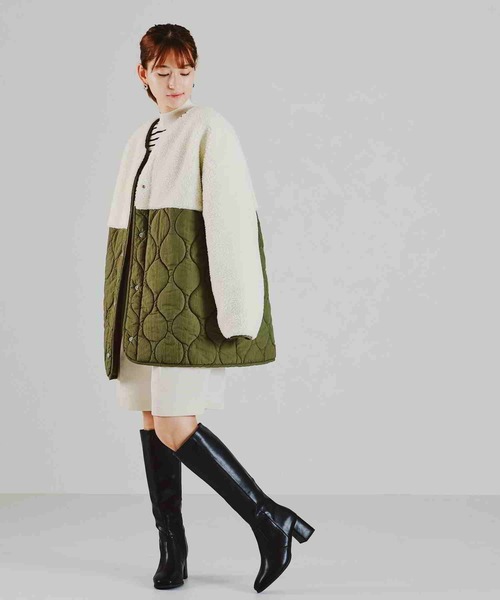 acro（アクロ）の「ボア切替キルティングコート/AC2309（ブルゾン・レディース・カーキ/ベージュ・ﾌﾘ-）」の18枚目の写真