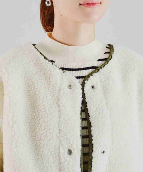 acro（アクロ）の「ボア切替キルティングコート/AC2309（ブルゾン・レディース・カーキ/ベージュ・ﾌﾘ-）」の16枚目の写真