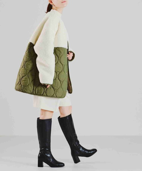 acro（アクロ）の「ボア切替キルティングコート/AC2309（ブルゾン・レディース・カーキ/ベージュ・ﾌﾘ-）」の22枚目の写真