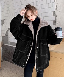 PRIVATE  BEACH（プライベートビーチ）の「オーバーサイズデニム裏ボアジャケット（ブルゾン）」