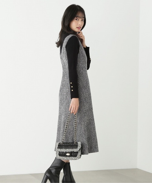 PROPORTION BODY DRESSING（プロポーションボディドレッシング）の「ニュアンスツイードジャンスカ / 1213140110（ワンピース・レディース・ブルー系その他/ブラック系その他・MEDIUM/X-SMALL/SMALL）」の2枚目の写真