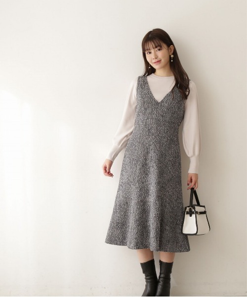 PROPORTION BODY DRESSING（プロポーションボディドレッシング）の「ニュアンスツイードジャンスカ / 1213140110（ワンピース・レディース・ブルー系その他/ブラック系その他・MEDIUM/X-SMALL/SMALL）」の7枚目の写真