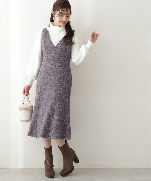 PROPORTION BODY DRESSING（プロポーションボディドレッシング）の「ニュアンスツイードジャンスカ / 1213140110（ワンピース・レディース・ブルー系その他/ブラック系その他・MEDIUM/X-SMALL/SMALL）」の5枚目の写真