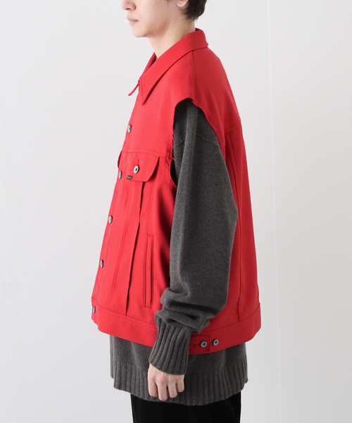 DAIRIKU（ダイリク）の「【DAIRIKU / ダイリク】 RegularPolyester Vest P-2（ブルゾン・メンズ・レッド・SMALL/MEDIUM）」の5枚目の写真