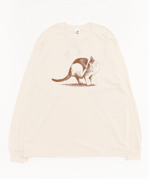 niche.(ニッチ)の「【niche】ニッチ scratching cat L/S T-SHIRT(Tシャツ/カットソー・メンズ・ベージュ/グレー・X-LARGE/XX-LARGE/LARGE/MEDIUM)」の1枚目の写真